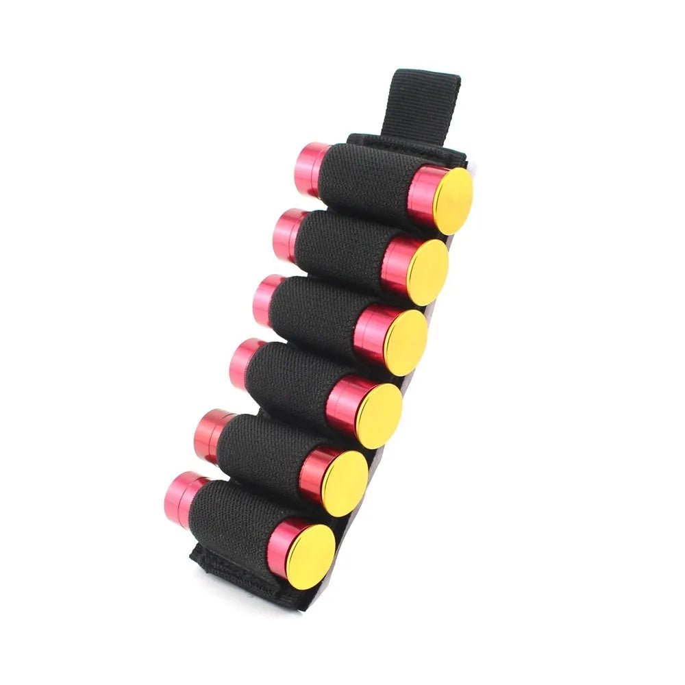Tactical 6-hole storage sticker in 1000D nylon, shown in army colour, measuring 5 by 16.5 centimetres.