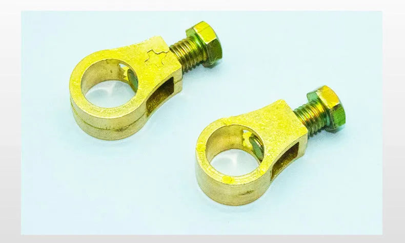 Pure copper car battery clamp with screw tightening mechanism