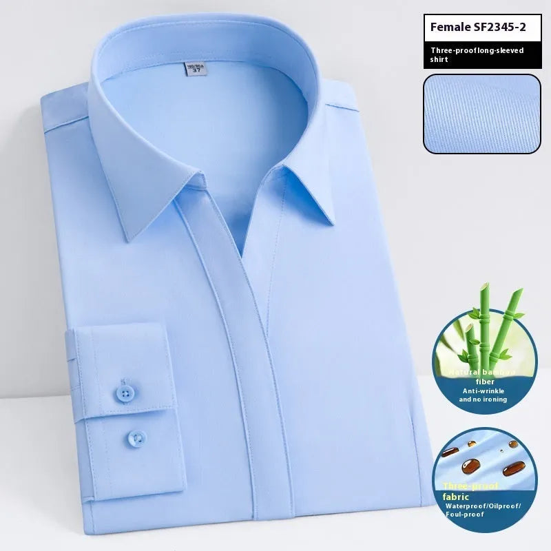 Mens bamboo fibre business shirt with waterproof and stain resistant properties in slim fit design