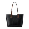 Women's black genuine leather crossbody shoulder bag with multiple internal compartments and a single strap