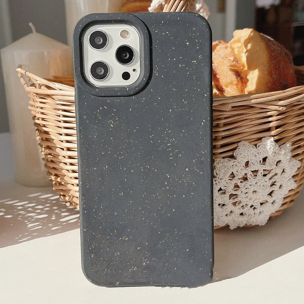 Wheat straw degradable protective rear case for iPhone 14 Pro Max in multiple colour options.