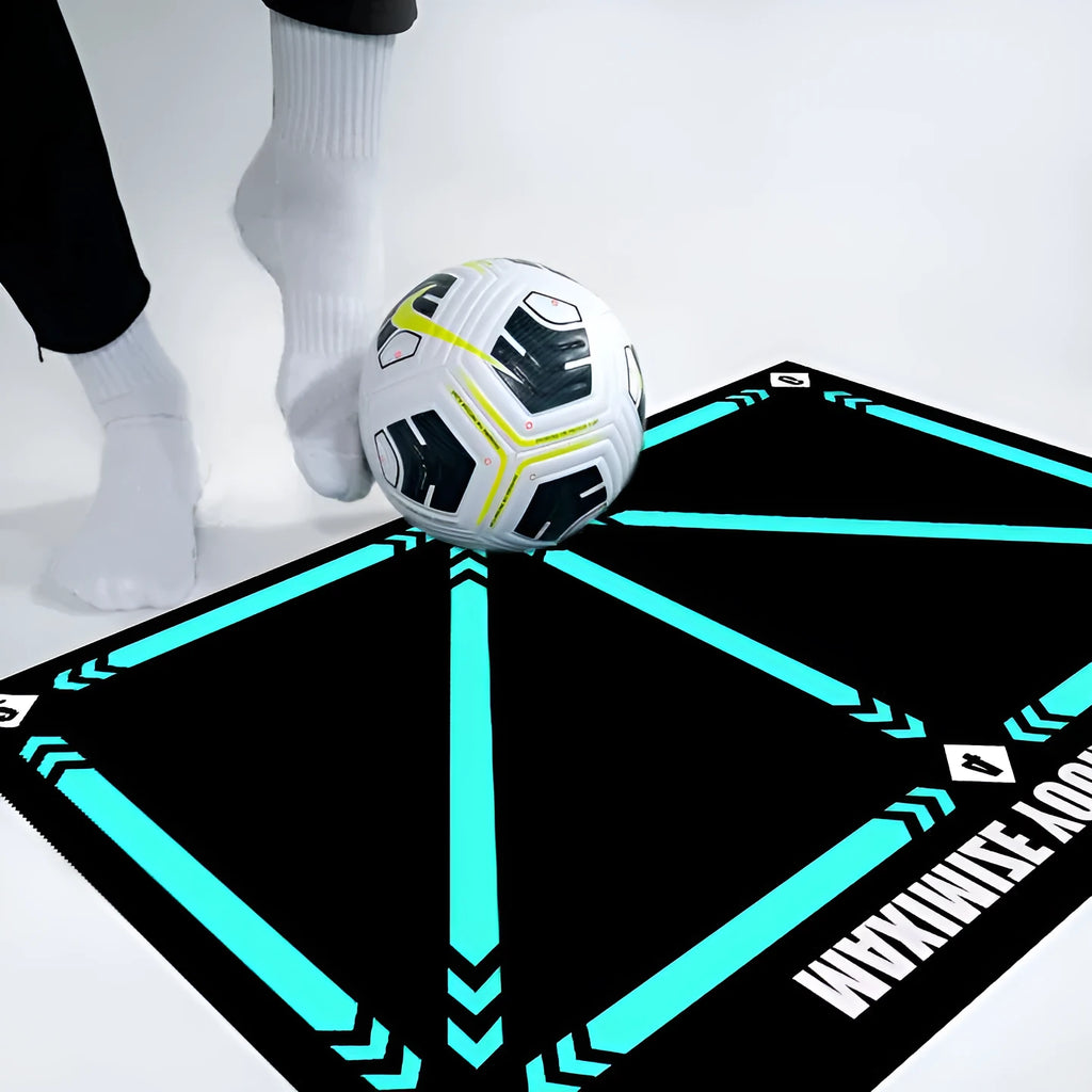 Rubber football training mat in cushion colour for indoor practice sessions