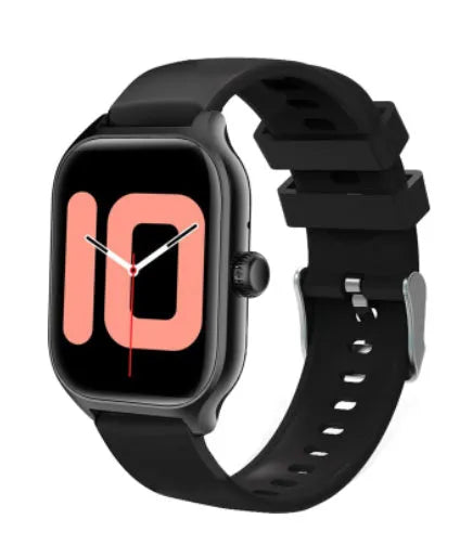 Bluetooth smart watch with touch screen display showing heart rate monitoring interface