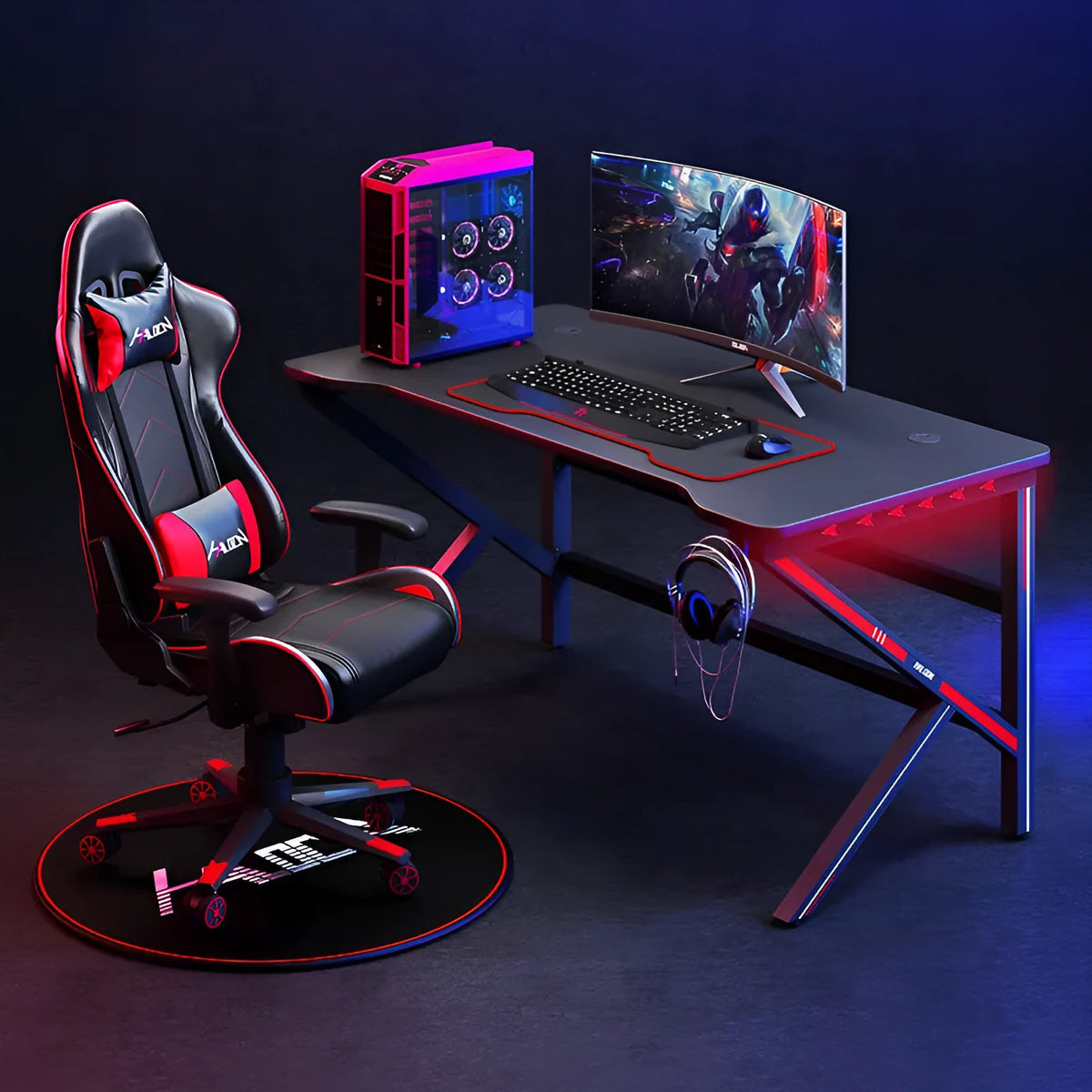 Dark Awakening home fashion gaming computer desk, man-made board, 80x60x75cm, simple solid colour design
