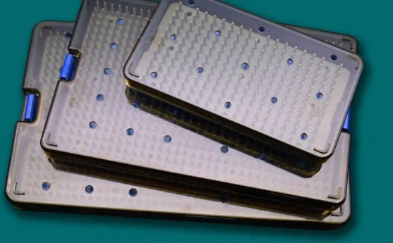 Silicone disinfection box for UV sterilisation shown in three different sizes.