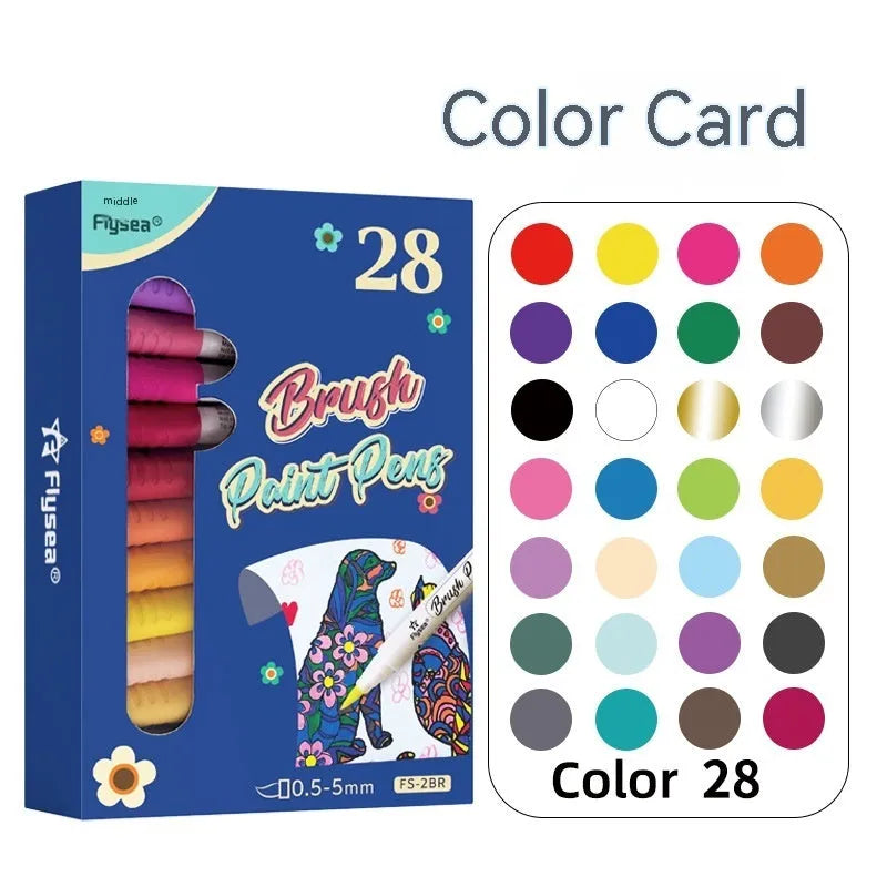 Set of soft head acrylic marker pens for hand lettering and graffiti artwork in multiple colour configurations