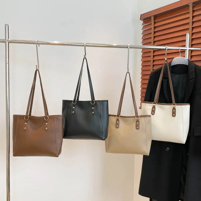Korean style shoulder underarm bag in horizontal square shape with sandwich pocket design