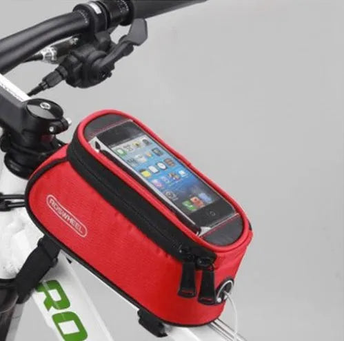 ROSWHEEL PVC bicycle frame bag holder for iPhone in black, blue, red, yellow colours