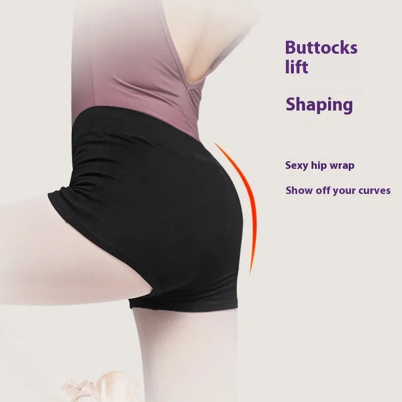 Black cotton women's ballet practice dance pants for fitness and exercise