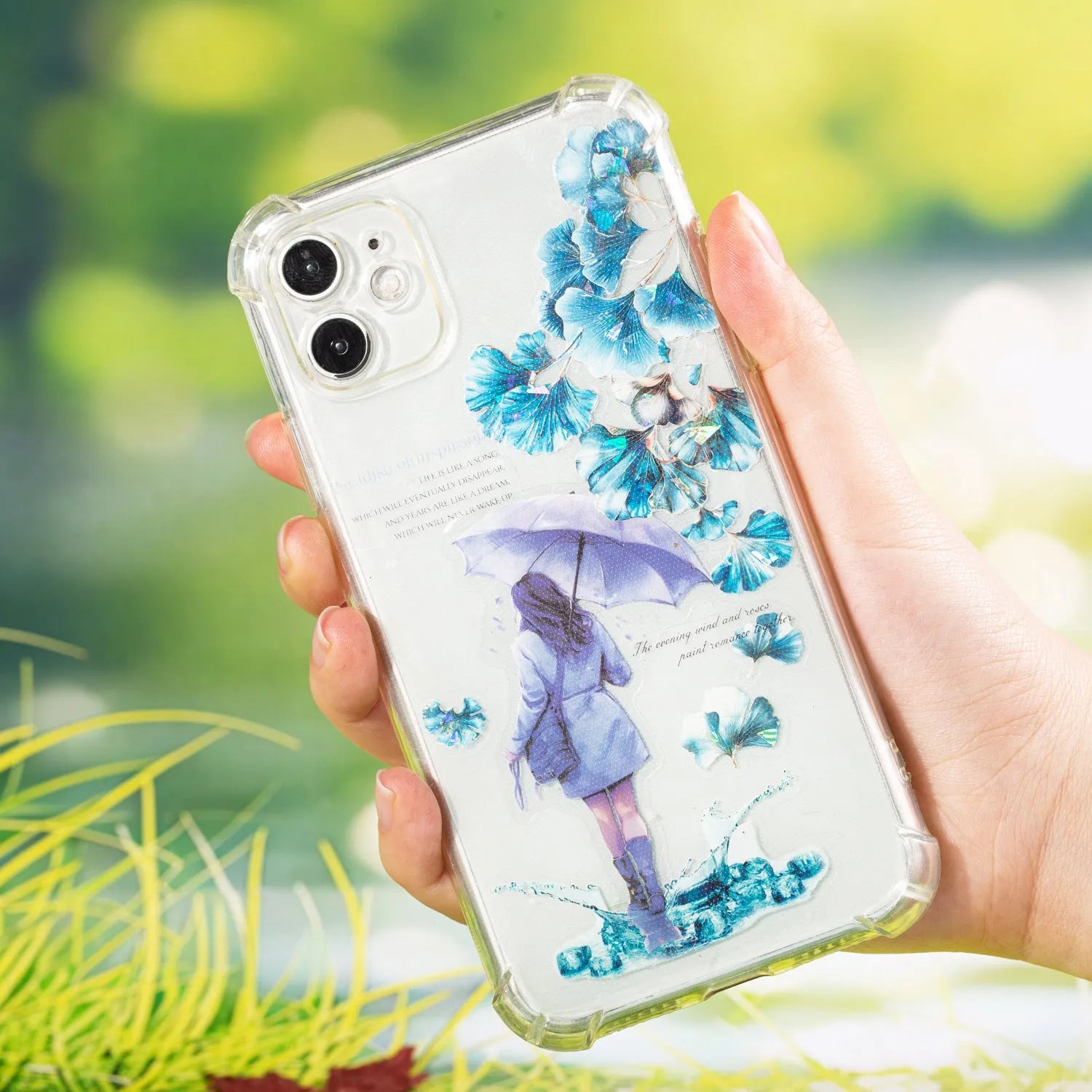 Six rolls of deciduous leaf pattern decorative stickers showing Gentle Ginkgo, Maple Leaf, and Blue Fallen Leaves designs