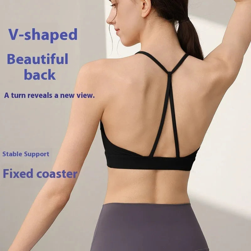 Women's nylon sports vest with fixed double shoulder straps in sunshine desert colour