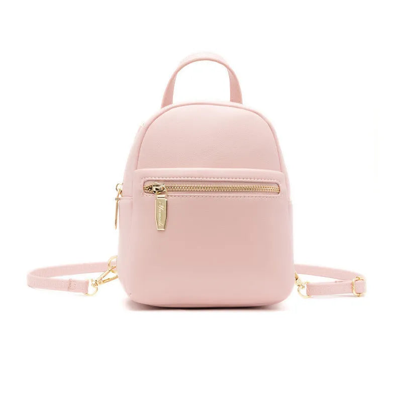 Soft PU mini backpack in street trend style with contrast colour elements and three-dimensional pockets
