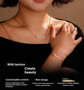 Stainless steel digital bracelet or necklace with diamond-set numbers in gold, rose gold, or steel colour.