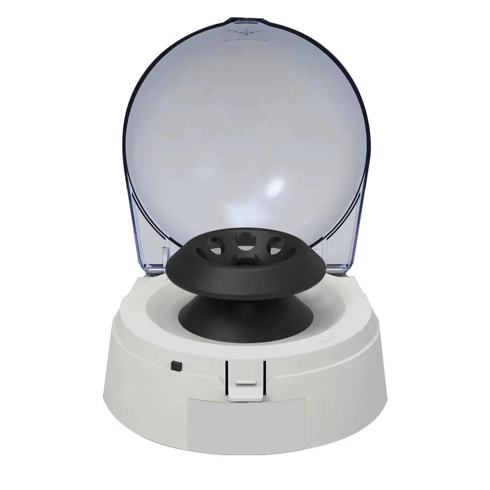 Mini laboratory centrifuge with compact benchtop design and 7000 rpm speed capability
