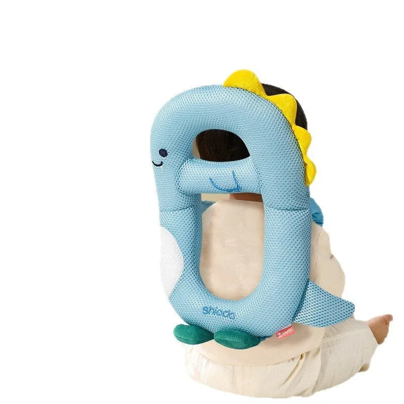 Cartoon anti-collision pillow for baby fall protection with dinosaur design and EPS particle filling
