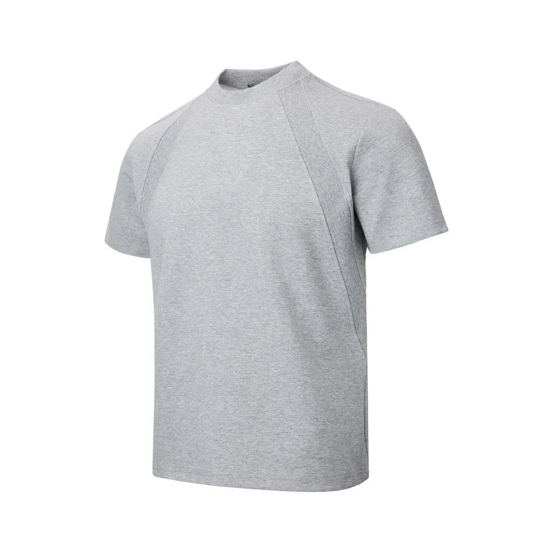Short sleeve loose fit top with air layer stitching texture in black colour