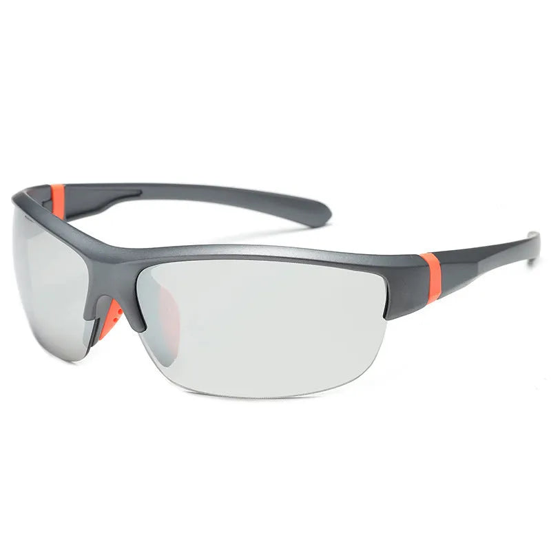 Men's cycling sports sunglasses with semi-frameless frame and windproof protection