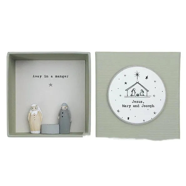 Plastic resin guardian angel ornament in modern simple cartoon style with gift box packaging