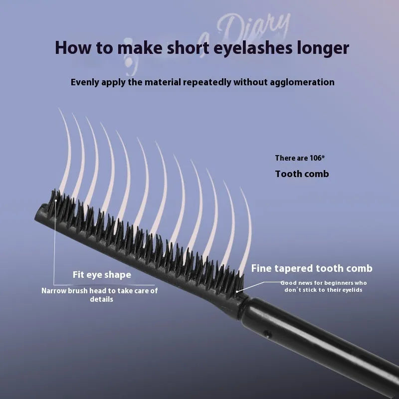 Long-lasting curling mascara tube in black and brown colour options with applicator wand