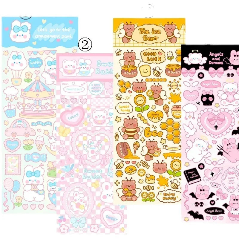 PVC waterproof cartoon style decorative sticker for notebooks and agendas