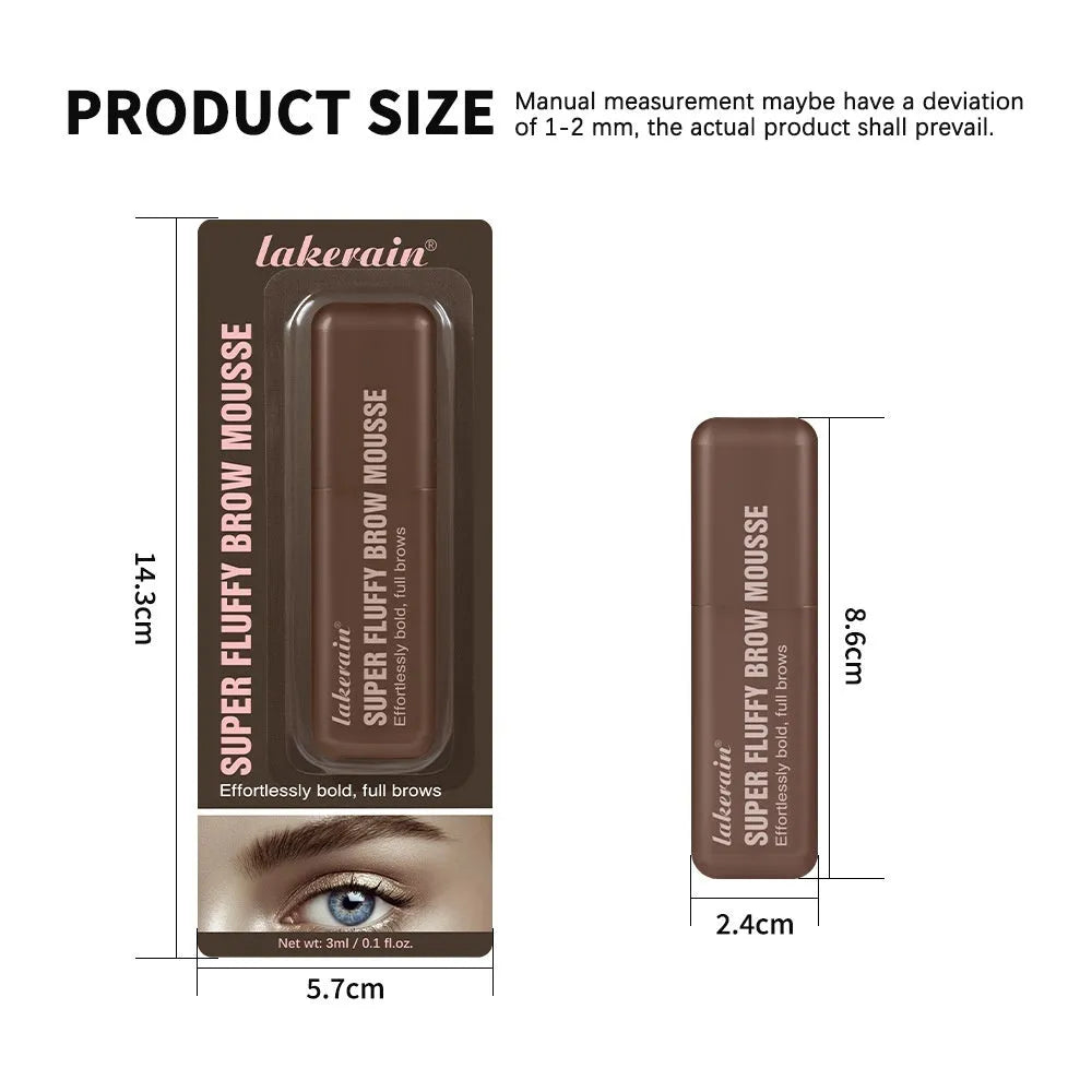 Eyebrow cream tube with six shade options for three-dimensional brow shaping