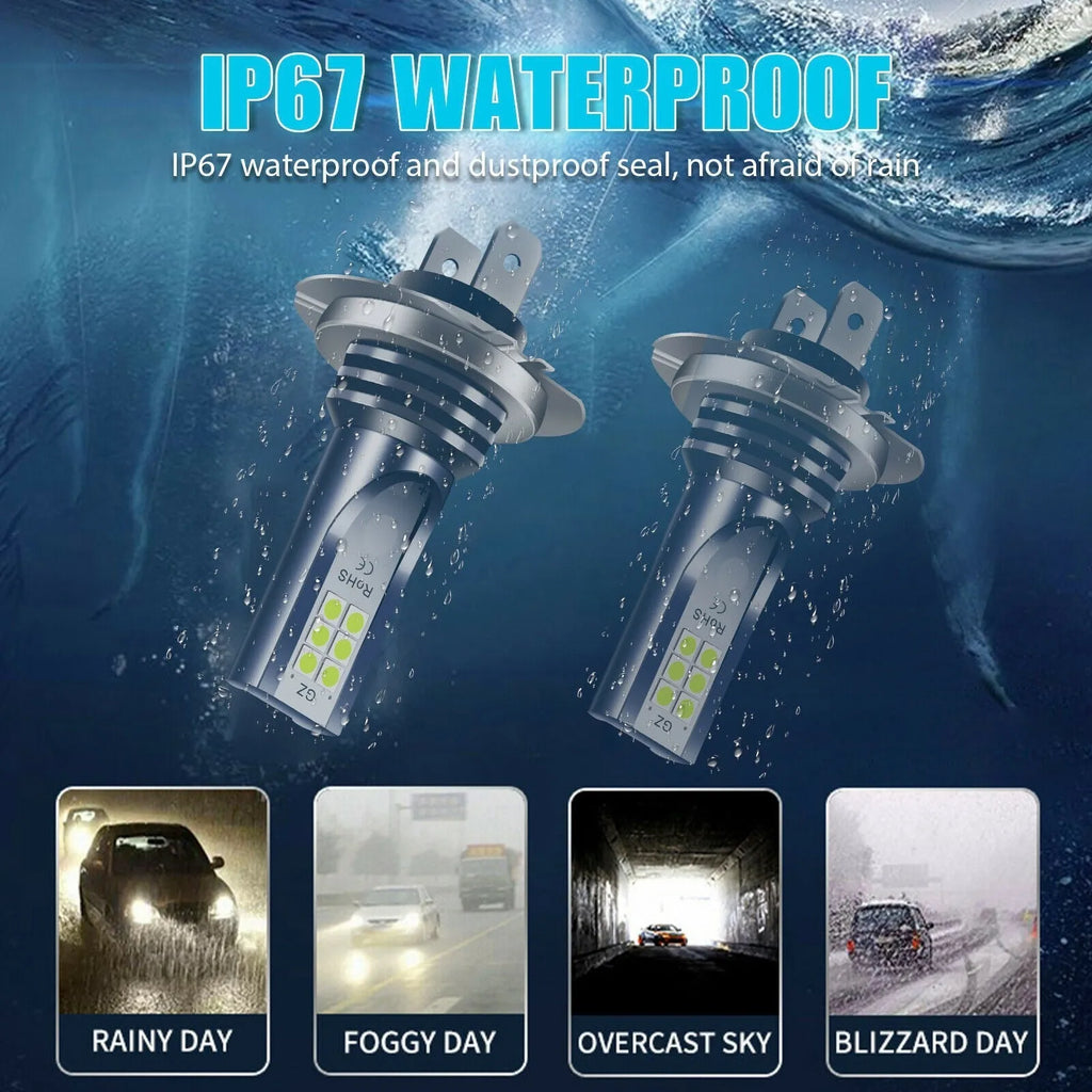 Automotive LED fog light bulb with aviation aluminium casing and 12 SMD chips.