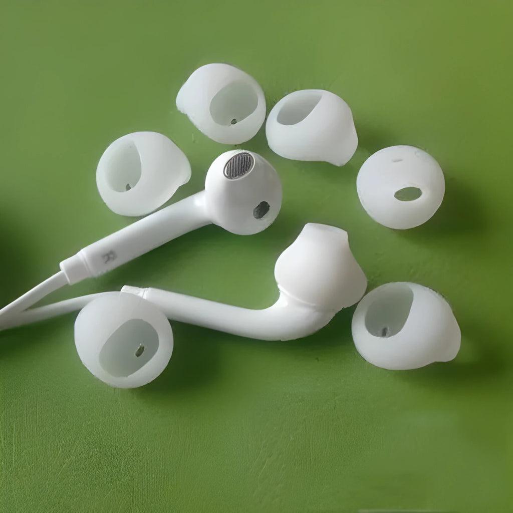 Black and white silicone replacement sleeves for Samsung S6 Edge G9200 G9250 G920A earphones