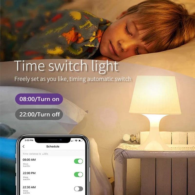 Smart RGBCCT colour-changing GU10 LED spotlight bulb with standard two-pin base.