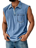 Men's loose fit short sleeve polo shirt with 3D digital print design and button collar.