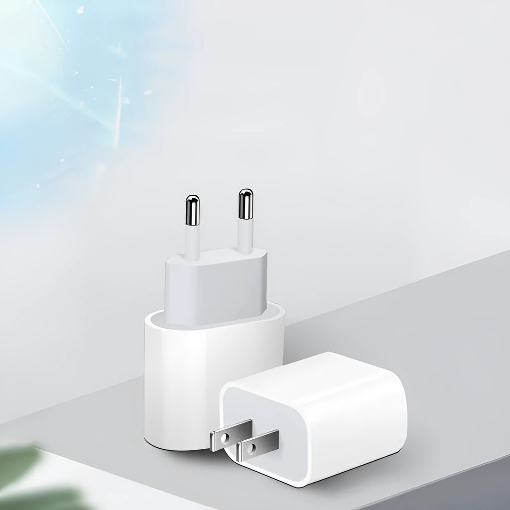 20W USB direct charge mobile phone adapter with 3100mA output available in EU and US plug types