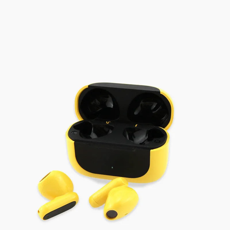 Bilateral stereo wireless headphones with Jerry cartoon design in black white or yellow color