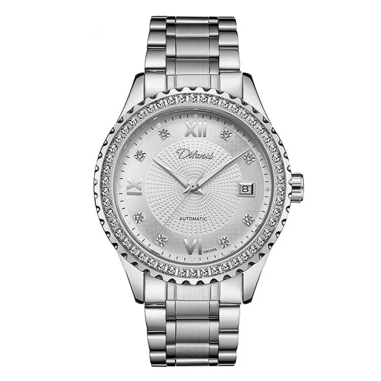 Fashionmonger automatic mechanical watch showing luminous hands and waterproof construction in business style