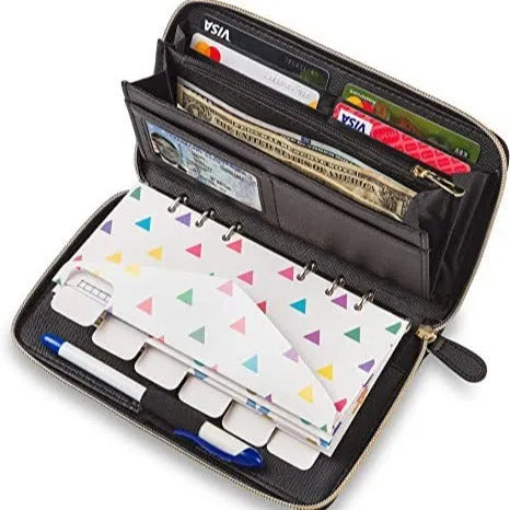 RFID blocking anti-theft card holder wallet with zip closure in seven colour options