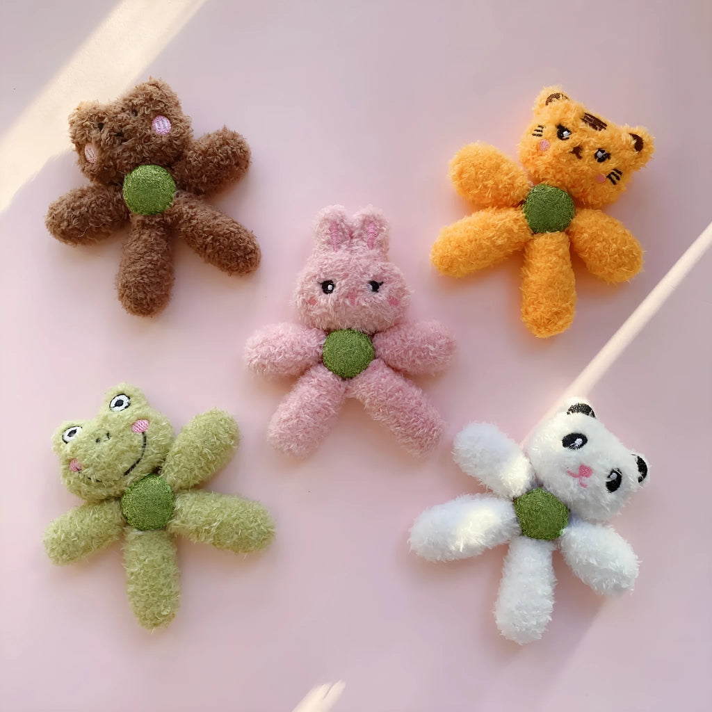 Brown bear style edible catnip chewing ball toy for cats dental care