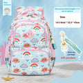 Waterproof Oxford cloth children's school backpack with dinosaur print design and curved shoulder straps