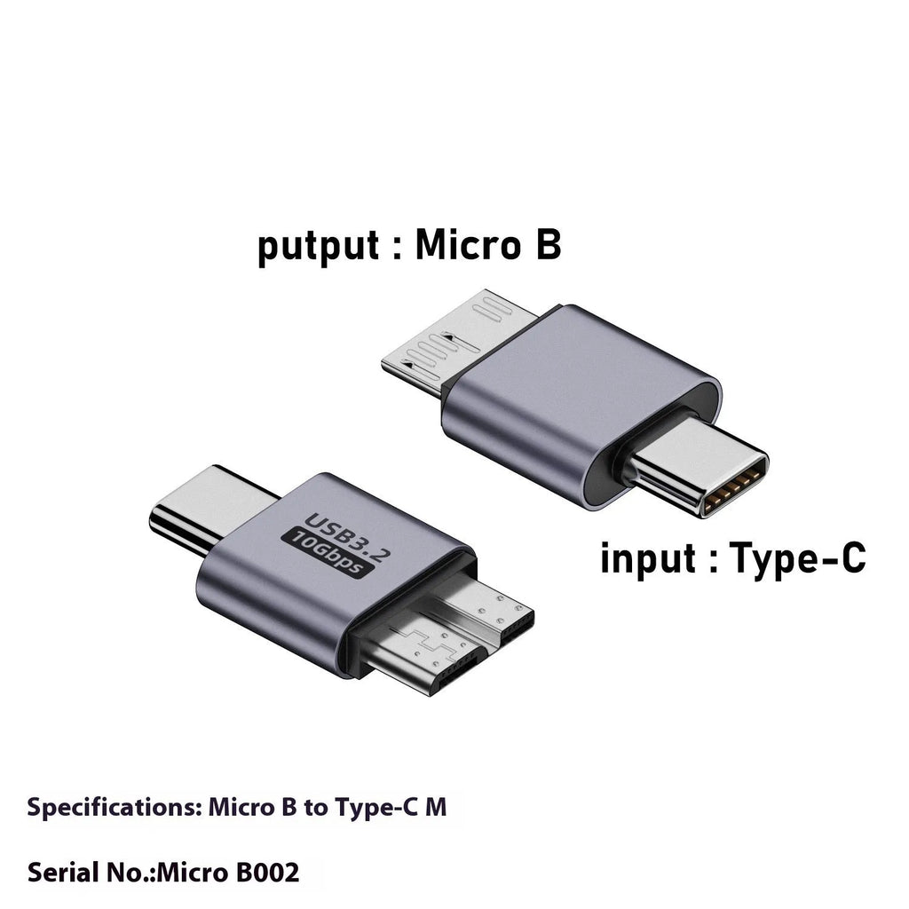 USB AM to Micro-B adapter cable for connecting older devices to computers.