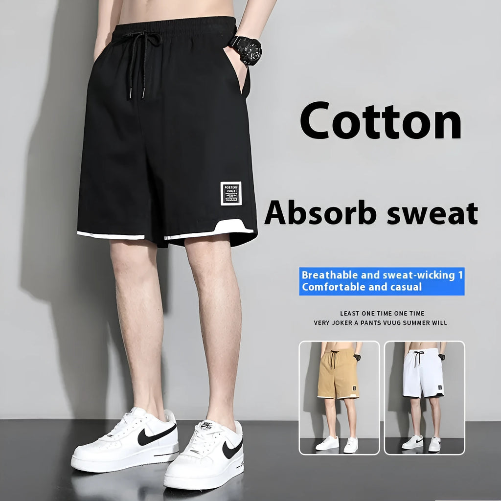 Boys cotton shorts in black, khaki and white colours showing mid waist design and shorts length