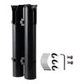 Plastic fishing rod rack with carbon reinforcement and clamp for bicycle mounting