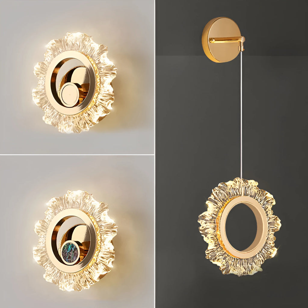 High Sense modern minimalist wall lamp with white acrylic shade showing three light colour options
