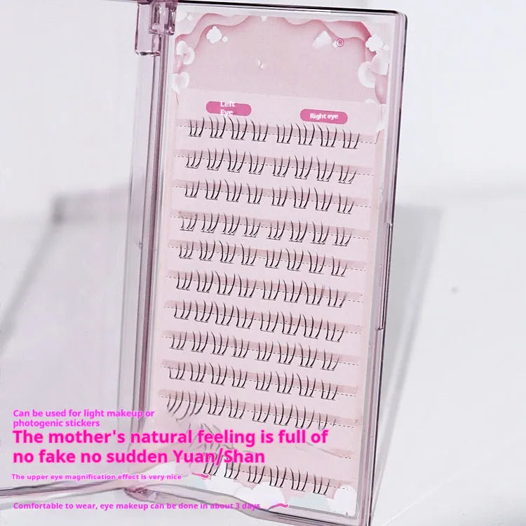 Segmented false eyelashes for lower lash line with 12 rows in 4-5-6mm graduated lengths