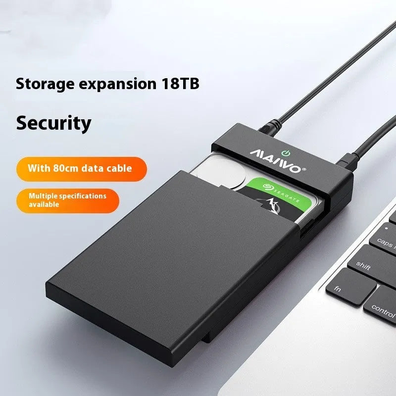 USB 3.0 external hard drive enclosure for 3.5-inch SATA disks with sliding cover design