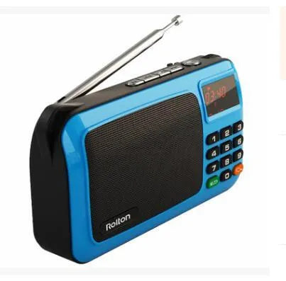 Rolton W405 portable FM radio speaker with MP3 player in compact design with LED screen