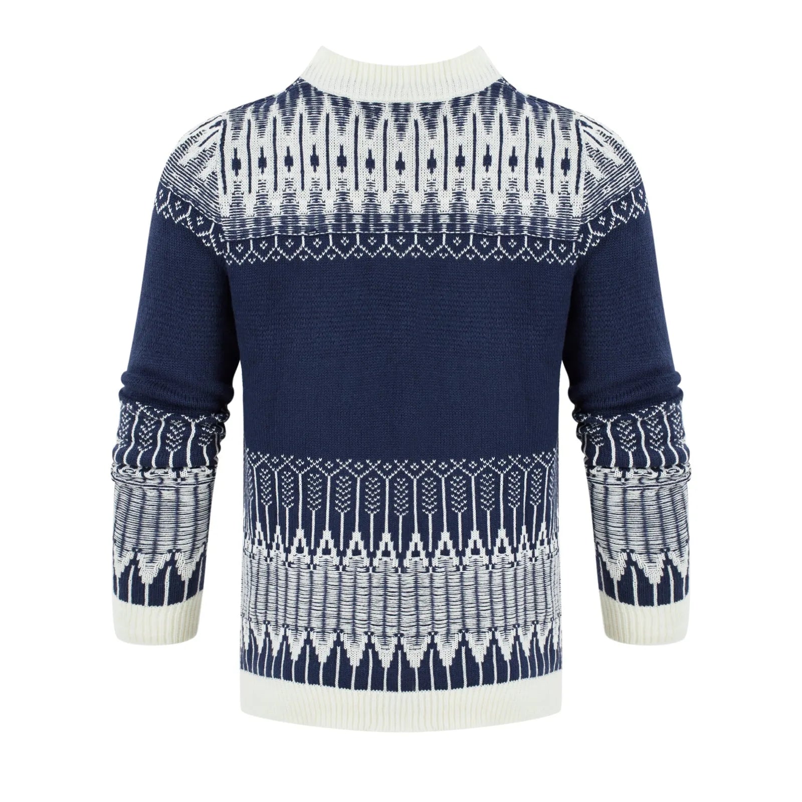 Men's knitted long-sleeve pullover sweater in one of five styles, sized S to 5XL.