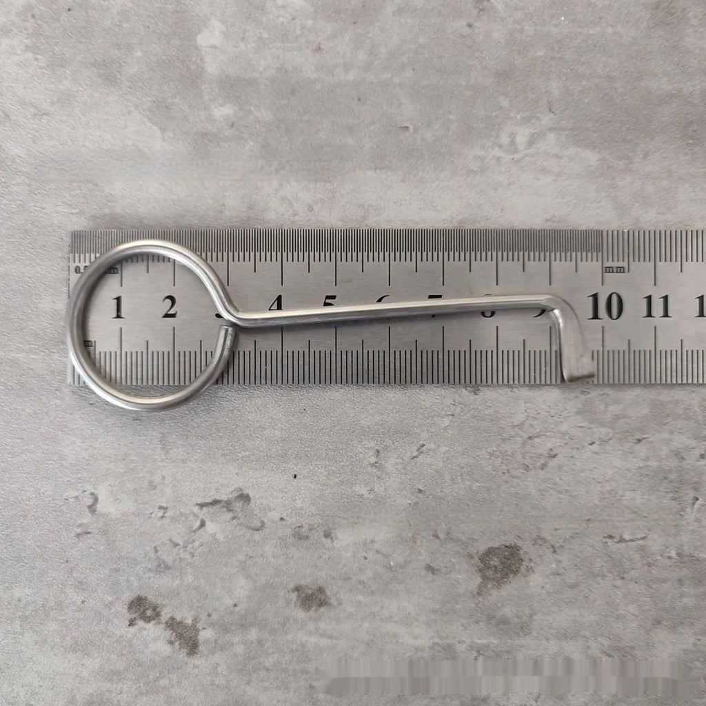 Two metal alloy wrench tools from a portable 2-piece set for household and vehicle maintenance.