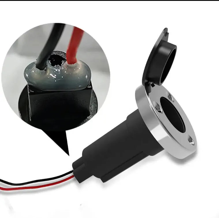 Stainless steel yacht anchor light ring socket with bottom wiring for marine navigation lights