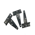 Fixed T-shaped iron hinge for wooden doors with straight arm design