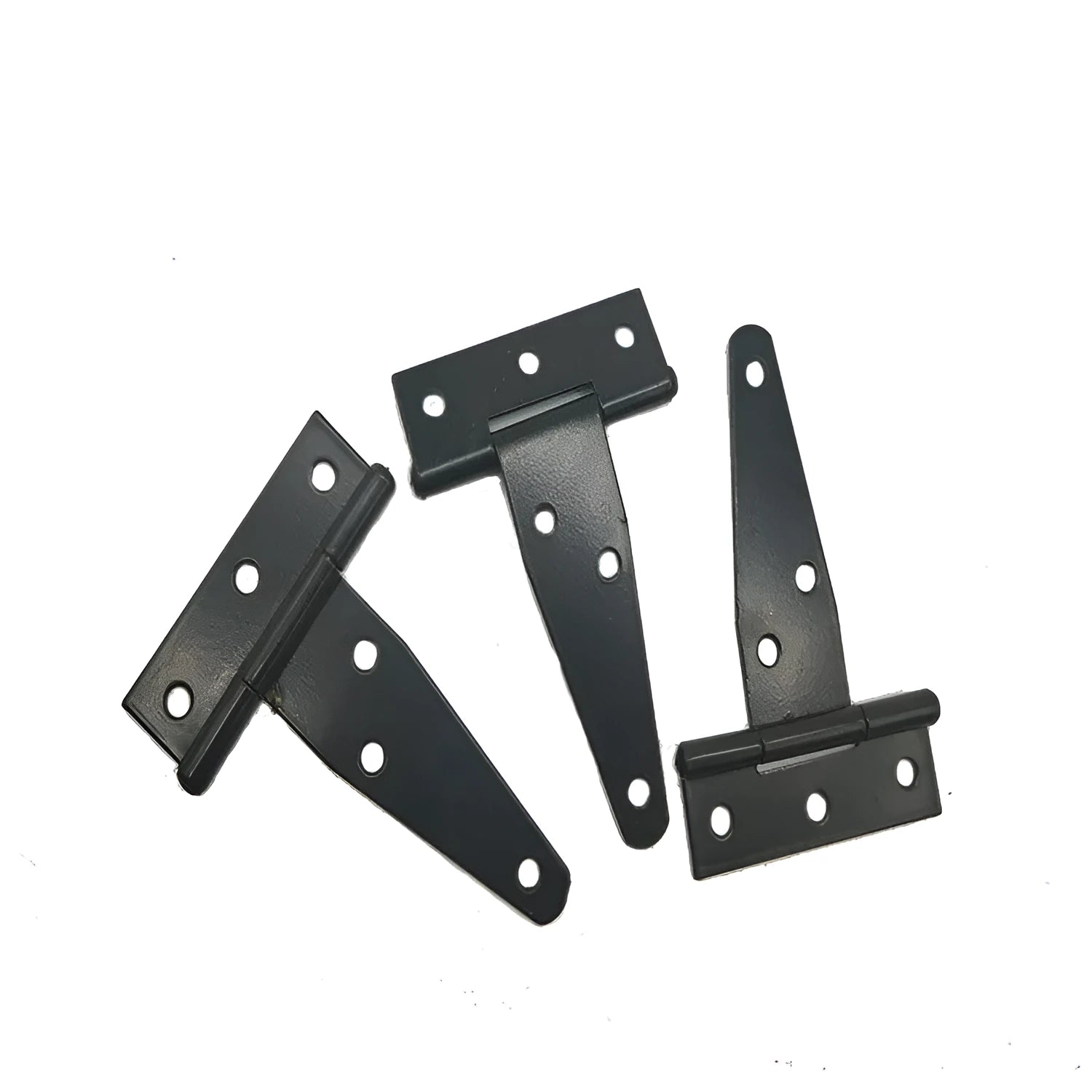 Fixed T-shaped iron hinge for wooden doors with straight arm design