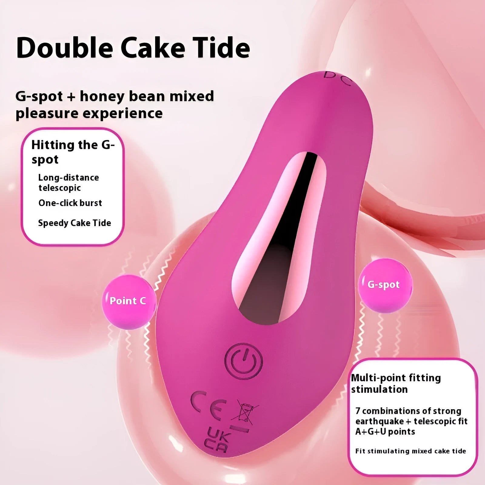 Rose red wearable female massager with cute butterfly design and smartphone app control