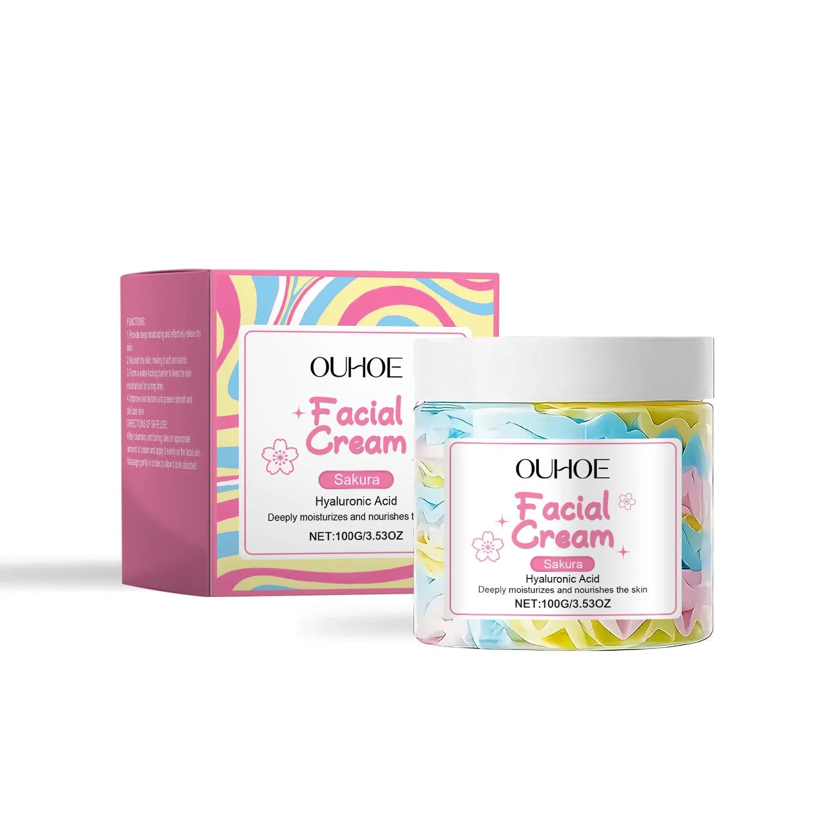 Sakura Butter Cream nourishing moisturising face cream 100g jar 5.7cm cube packaging