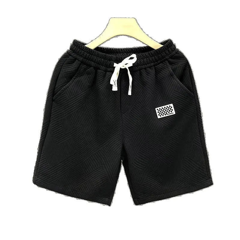Casual polyester sports shorts with micro elasticity in white, black, or green colours